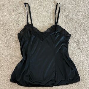 Vintage Paper Tag Black Lace Trim Camisole
